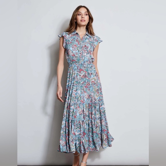 Tahari NWT Paisley Midi Dress - Picture 4 of 12